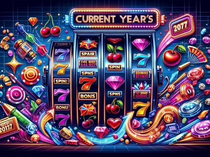 Mesin slot dan meja judi kasino virtual yang menarik pemain dalam suasana modern